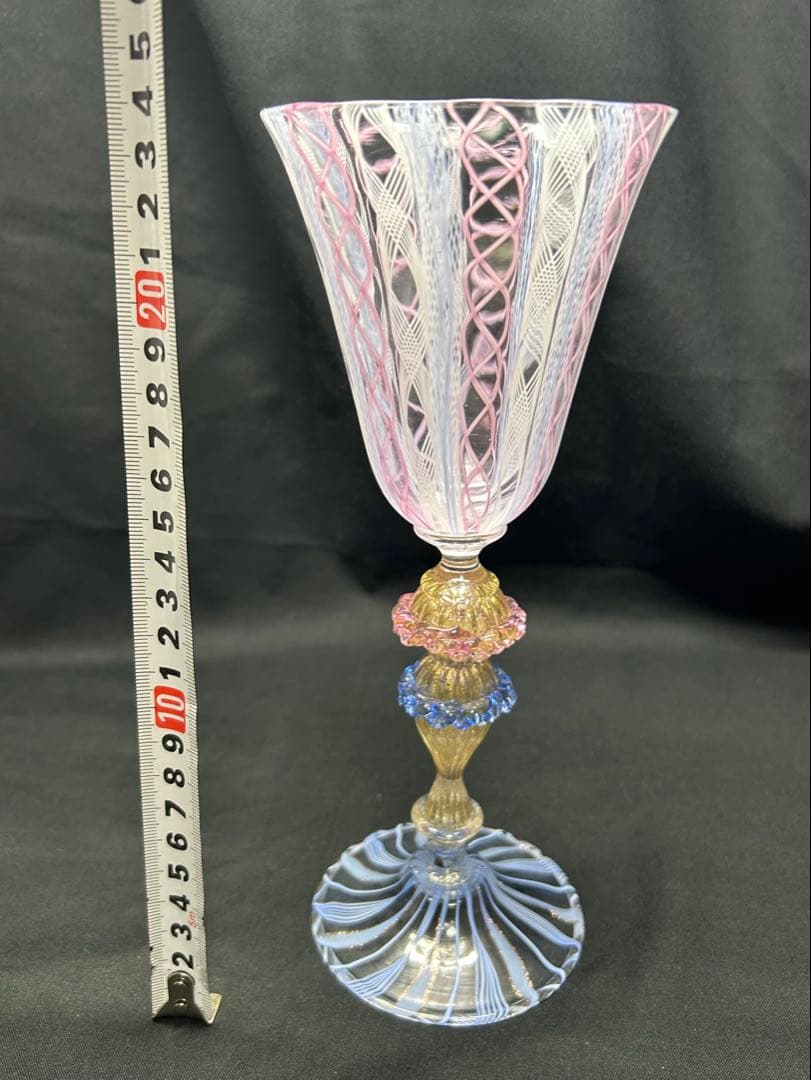 ベネチアングラスSeguso製レース柄ヴィンテージ品　未使用品