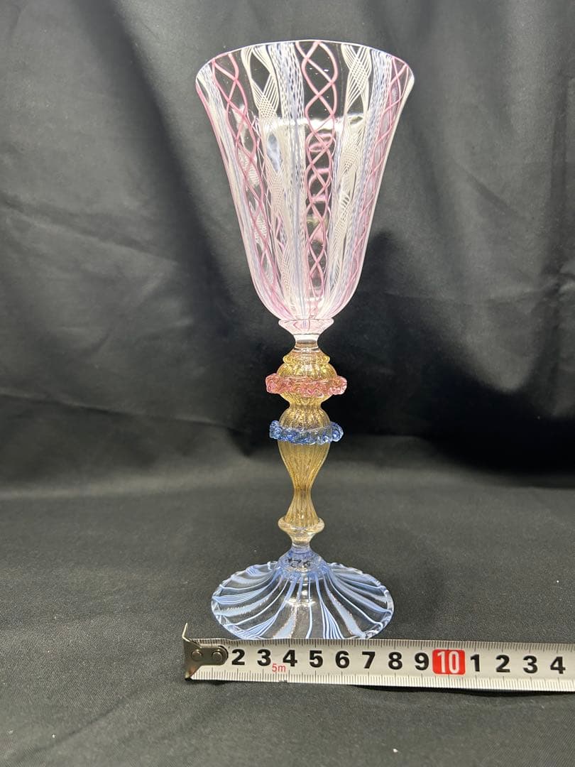 ベネチアングラスSeguso製レース柄ヴィンテージ品　未使用品