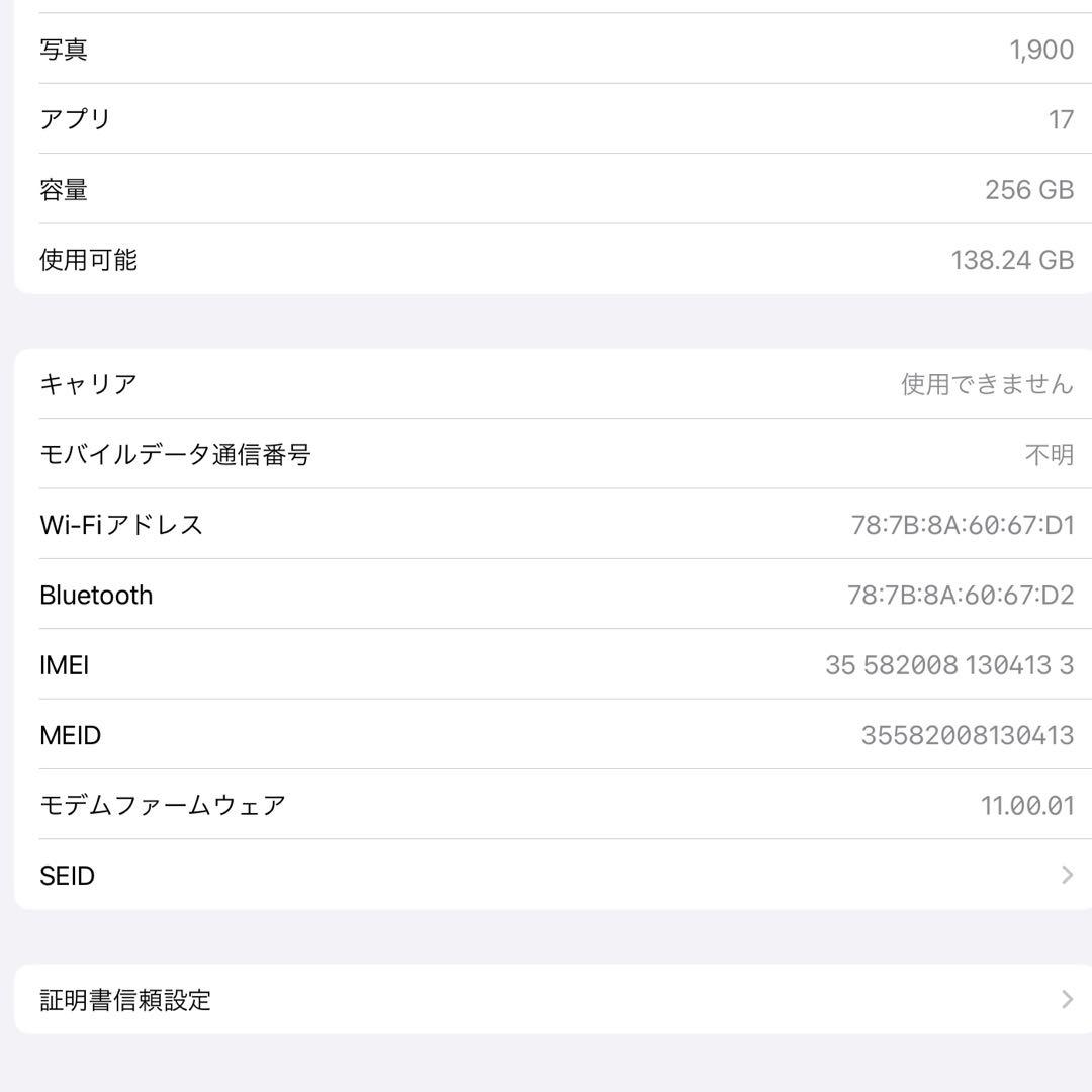iPad Pro 10.5インチ Wi-Fi Cellular 256GB