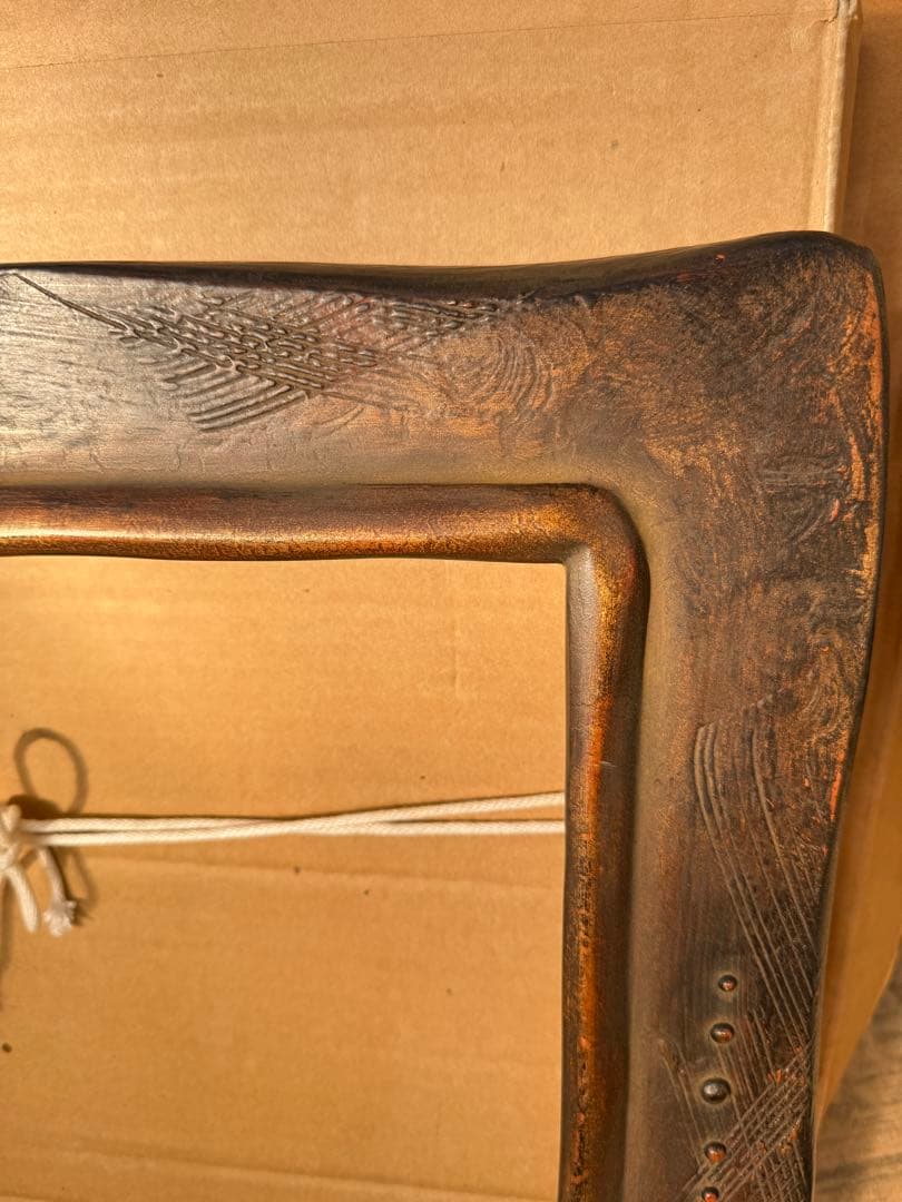 アンティーク調装飾的な木製額縁 ブラウン系　倉庫① 1/27 P6サイズ？