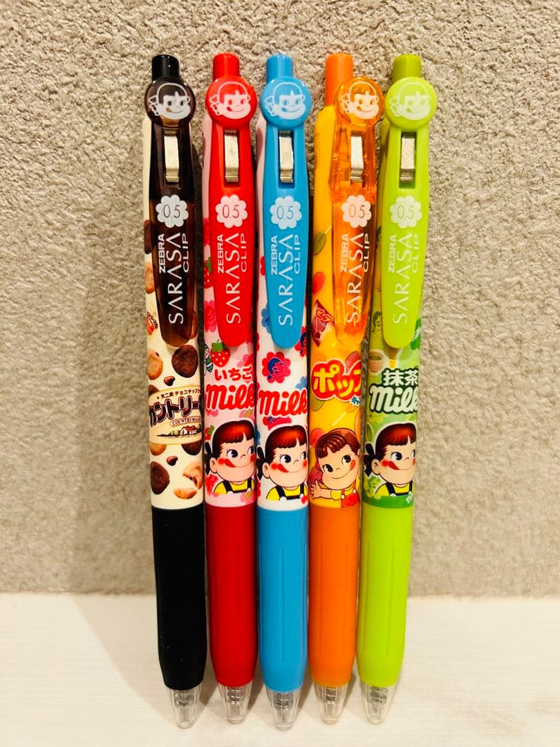 ペコちゃん　ボールペン　ペコちゃん　サラサ5本セット　完売品