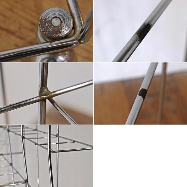 ヴィンテージ ワイヤーラック キャスターワゴン ネットシェルフ ポスター 収納