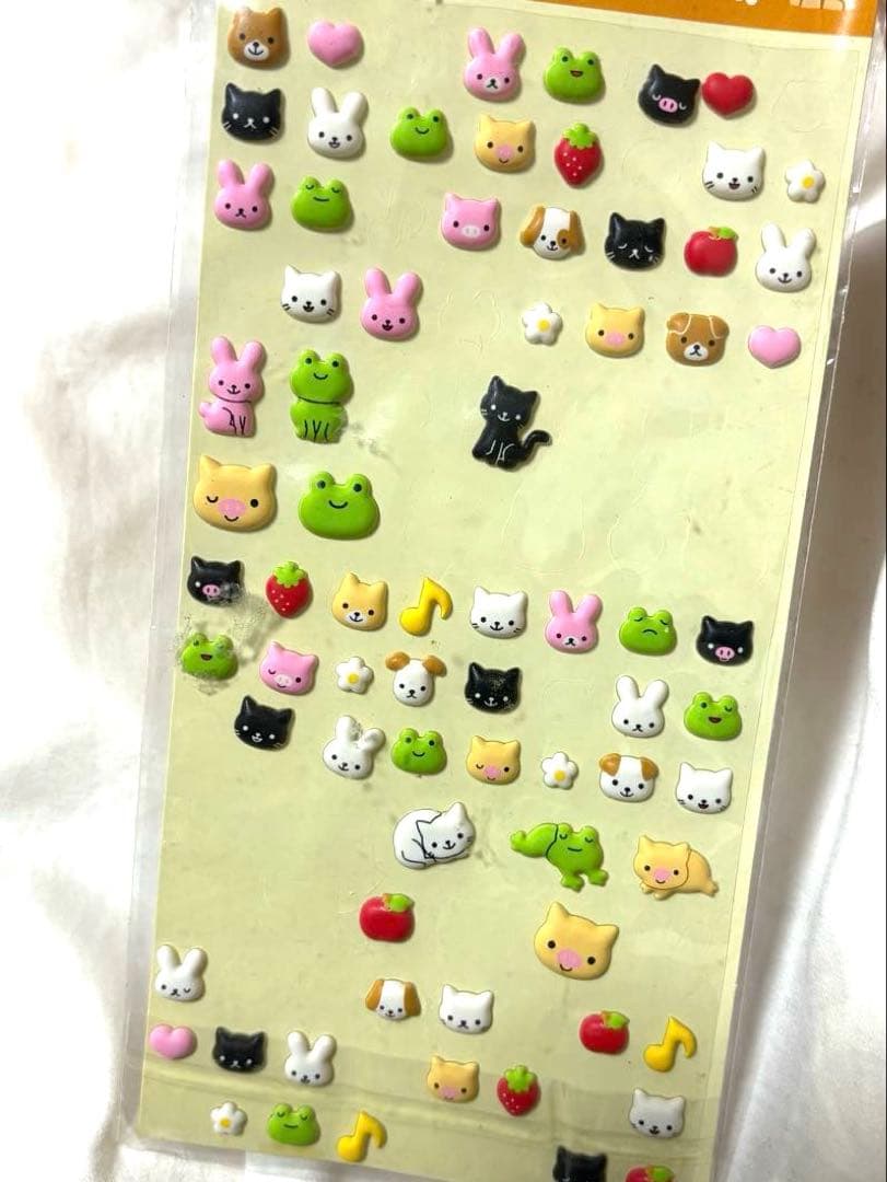立体シール　猫　カエル　うさぎ　シールセット