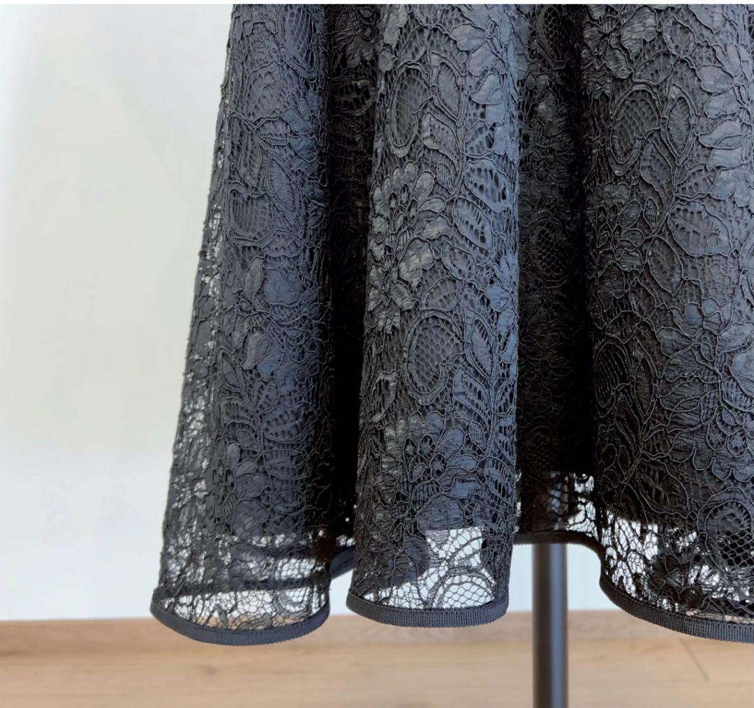 【新品未使用】望月順子さんマグノリアコレクション　黒レーススカートミディ丈