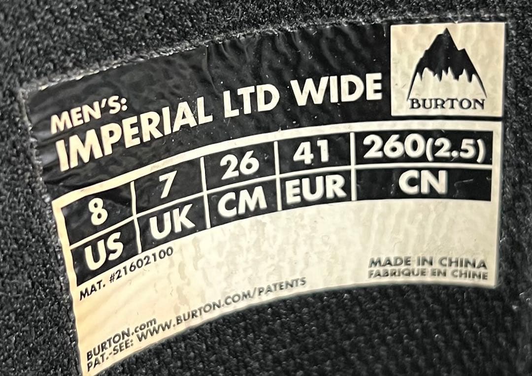 【即日発送】BURTON スノボIMPERIAL LTD WIDE 26.0cm