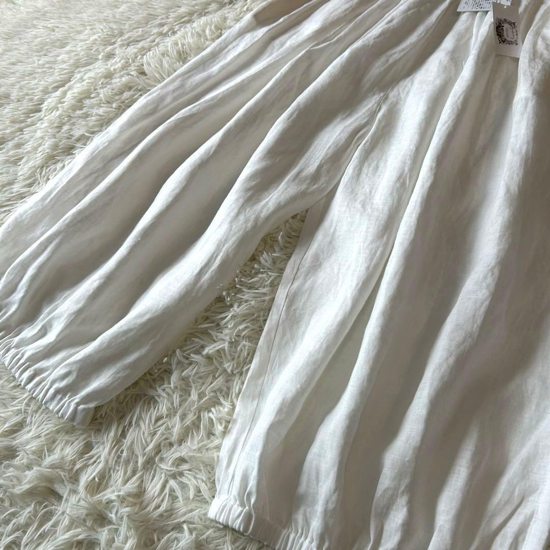 新品タグ付き　コットンハウスアヤ リネン コットン　バルーンパンツ　M ホワイト