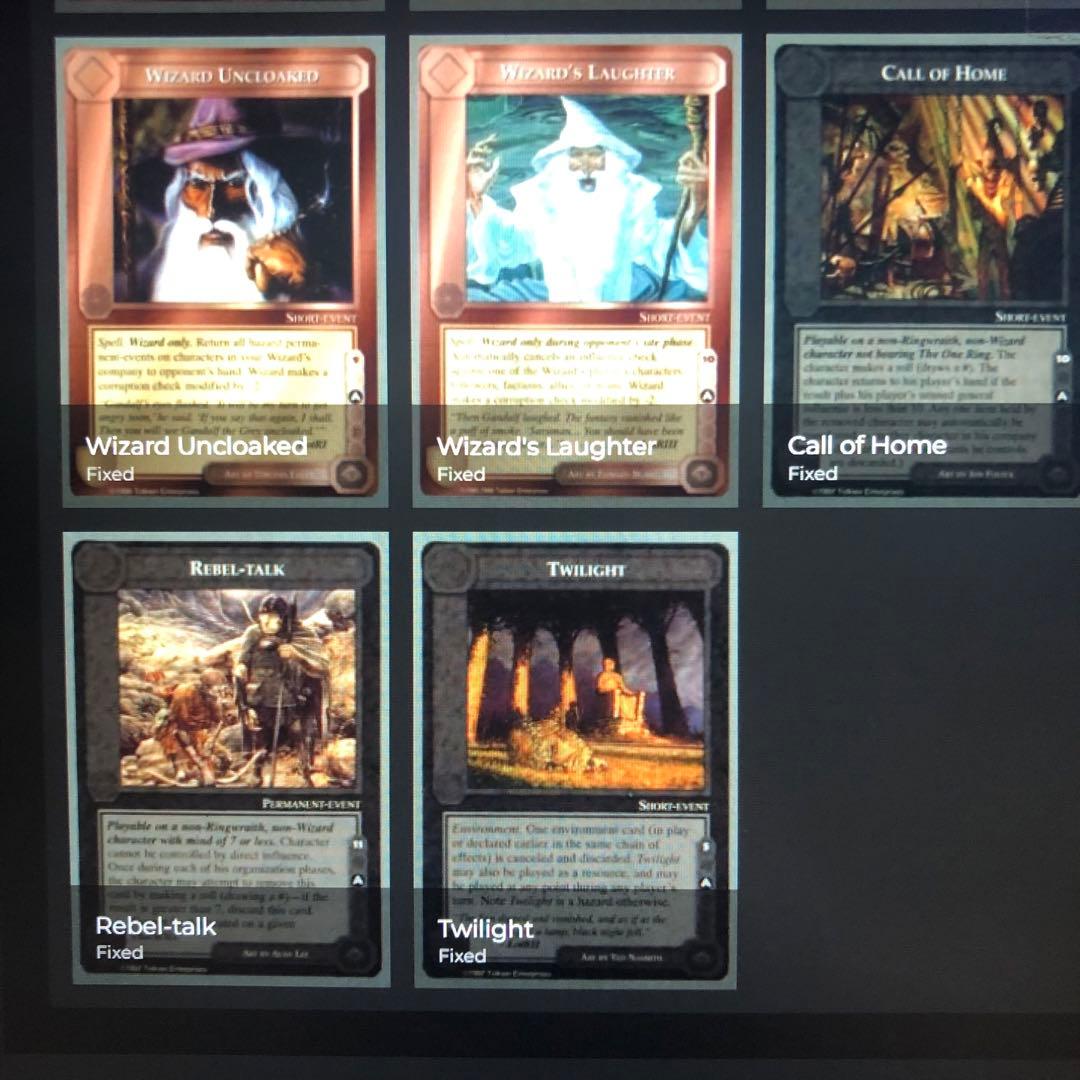 ミドルアース　カード　チャレンジデッキA ccg 指輪物語　希少