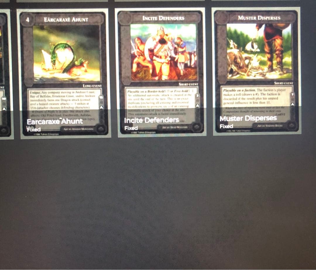 ミドルアース　カード　チャレンジデッキA ccg 指輪物語　希少