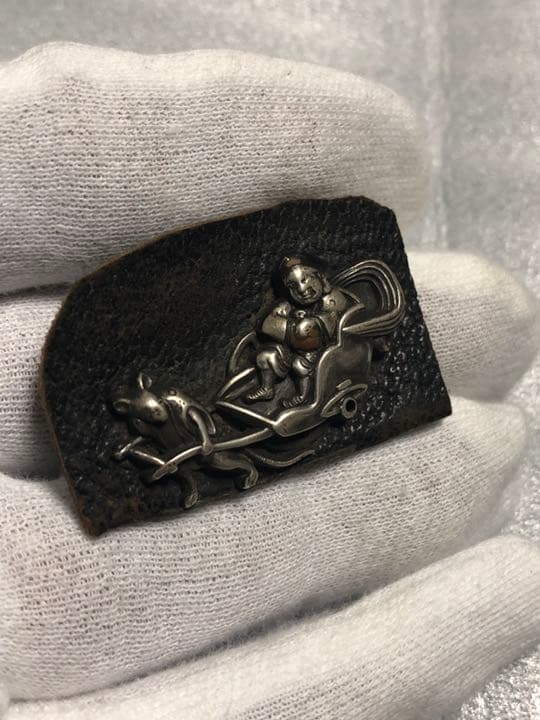 ネズミ&大黒さん 銀飾り　ジャンク　古物