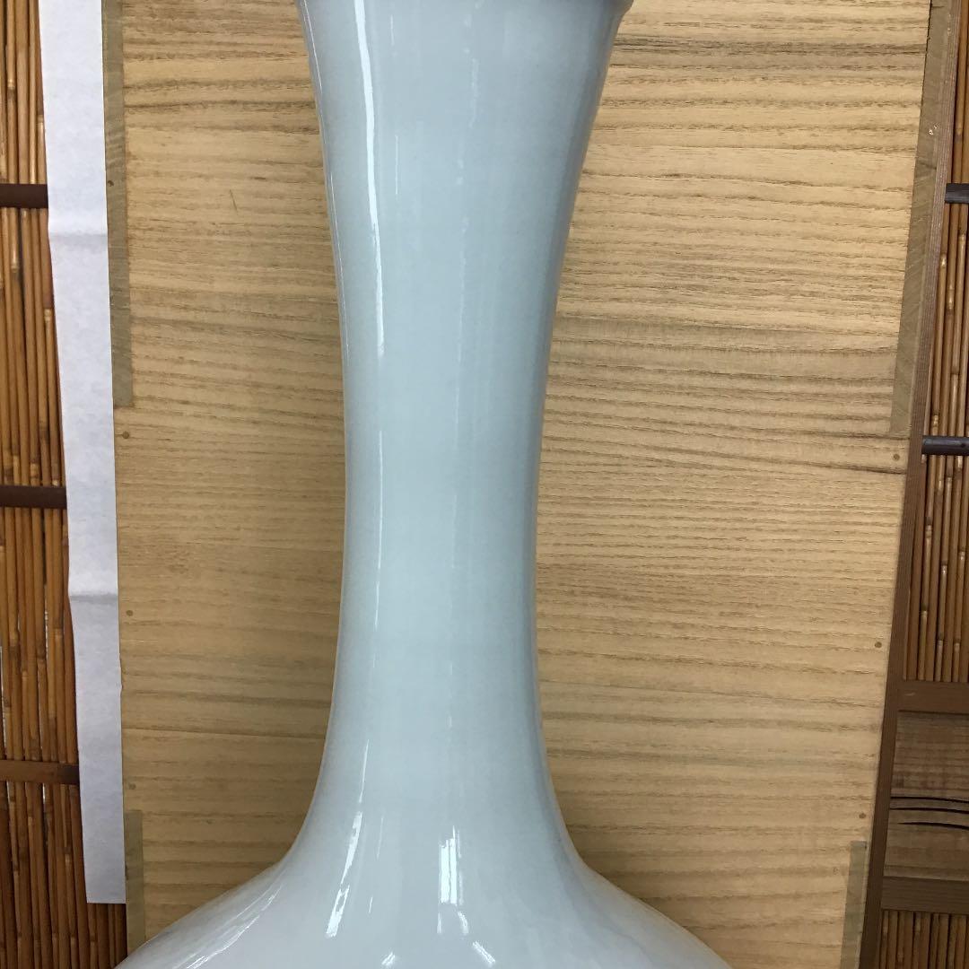 華道道具 花入 白磁鶴首壺 造 元康 共箱 N１３１KB