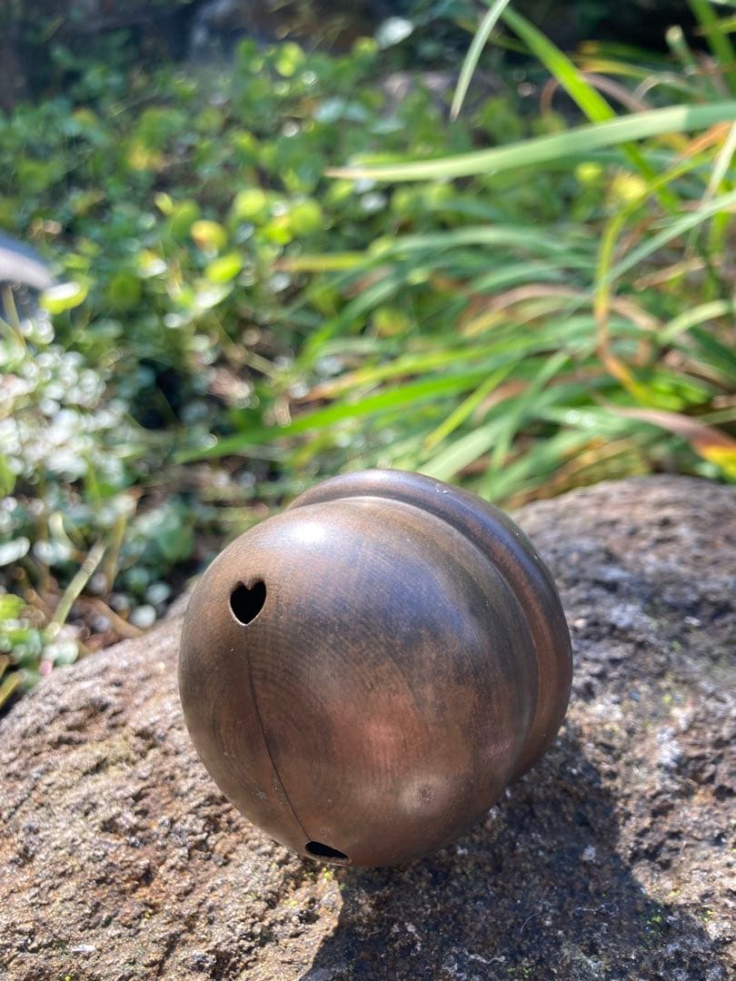 ハートの愛らしい鐘　ヴィンテージ品　ブロンズ製　2個セット　結婚　ウエディング