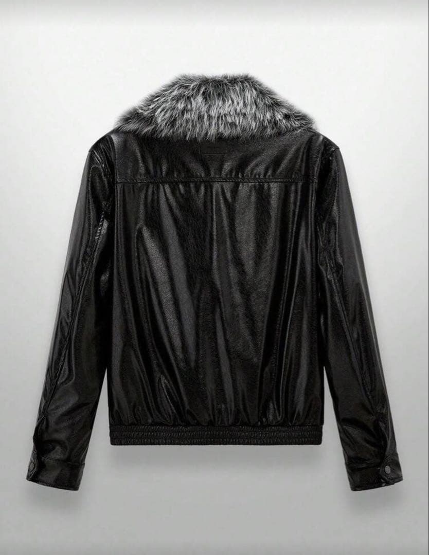 00s レザーファージャケット　グランジ　Y2K パンク