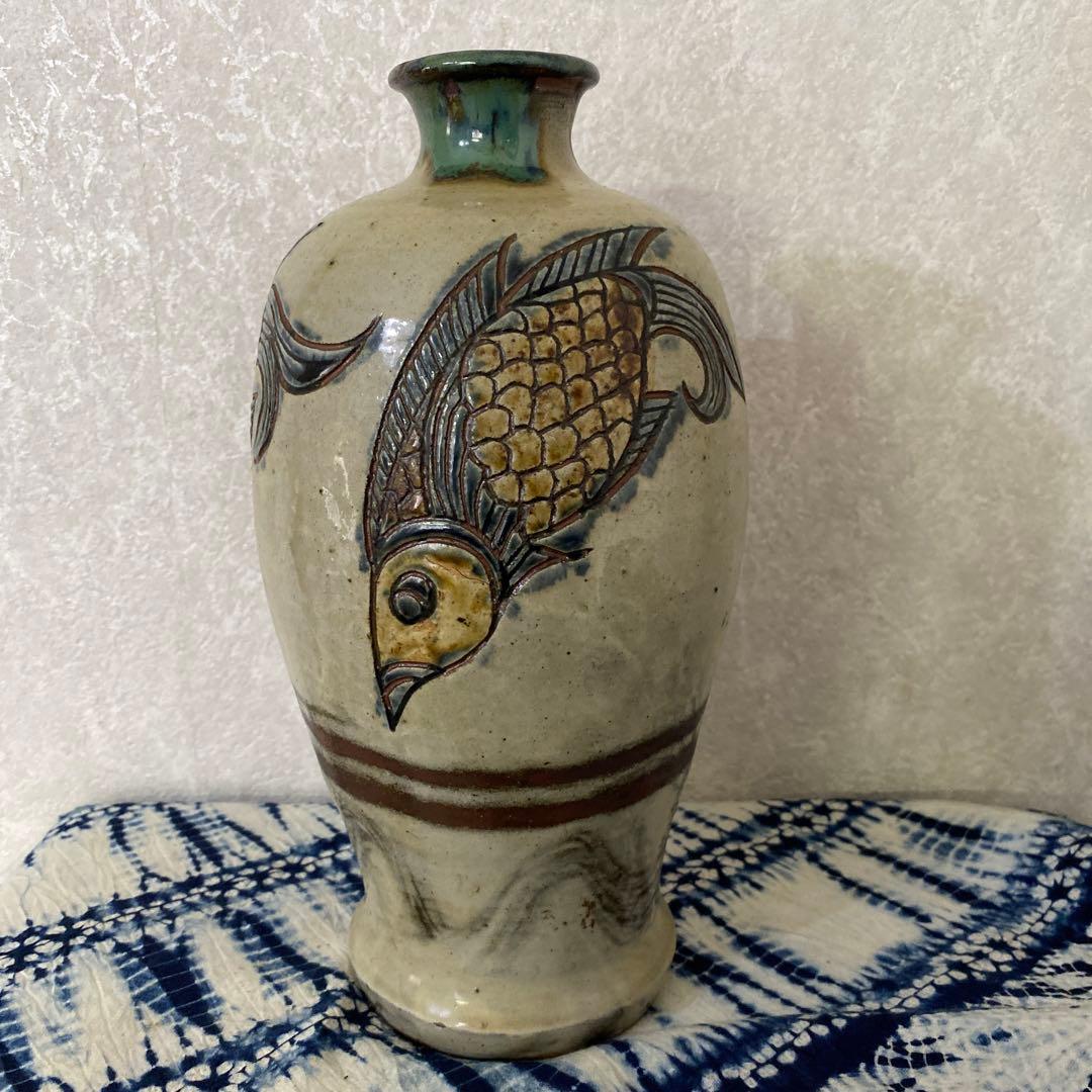 金城敏男　壺　人間国宝　金城次郎　琉球花瓶