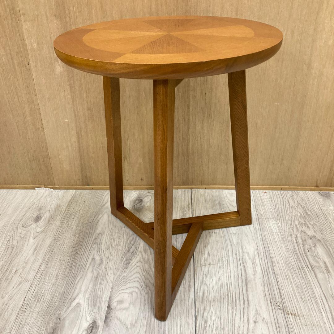 天然木　サイドテーブル　円形　アッシュ材
