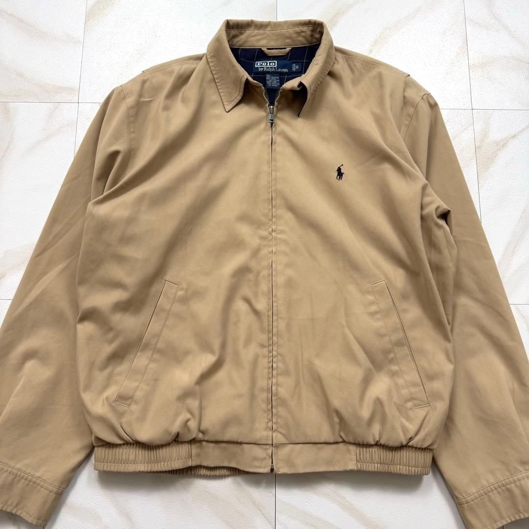 ポロ ラルフローレン スイングトップ 黒ポニー刺繍 ベージュ S