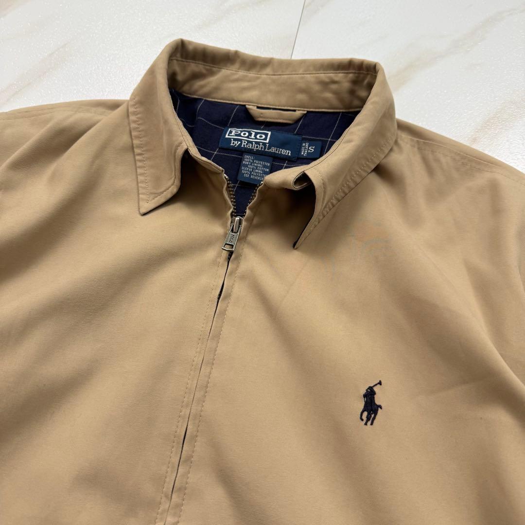 ポロ ラルフローレン スイングトップ 黒ポニー刺繍 ベージュ S