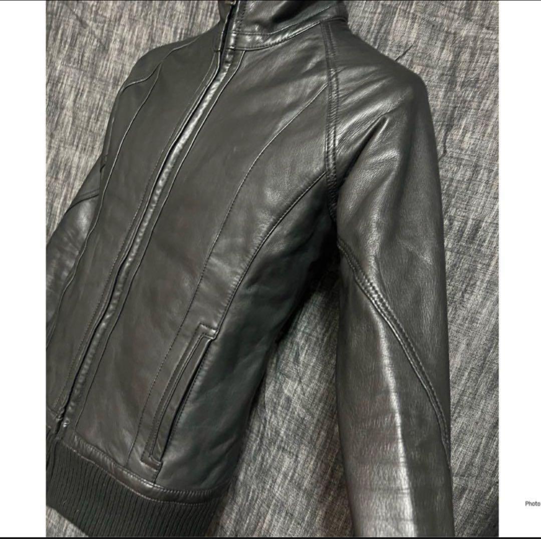 定価18万7000円 AKM ドラムダイラムレザー レザージャージ S ブラック