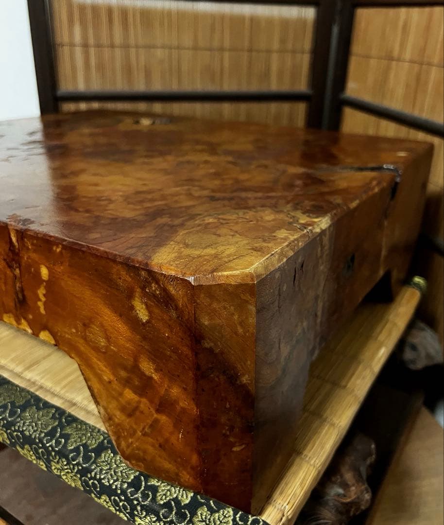 時代 無垢 超重量級 13.6㎏ 古木 刳抜彫り 花台 香台 盆栽台 特価中