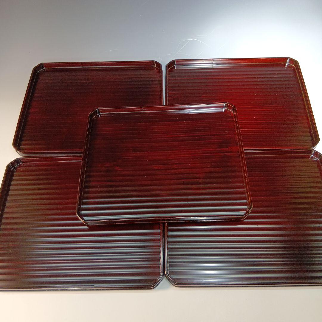 値下げ京都漆器　横長膳5枚　共箱