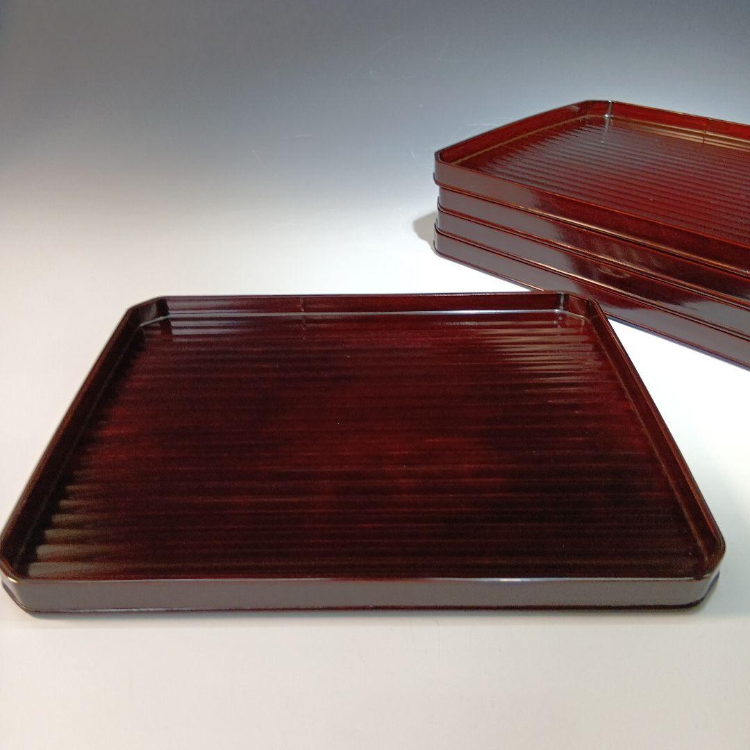 値下げ京都漆器　横長膳5枚　共箱