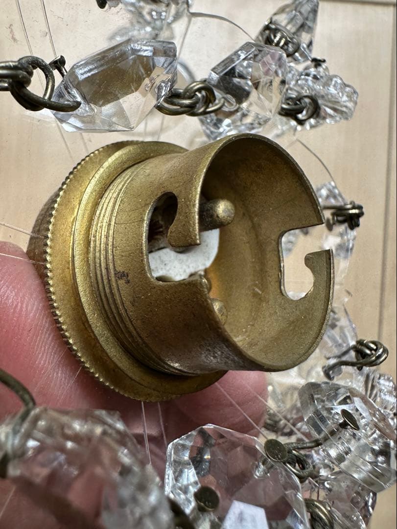 1900's フランス アンティーク 雨に濡れた小さなお花のミニシャンデリア＊