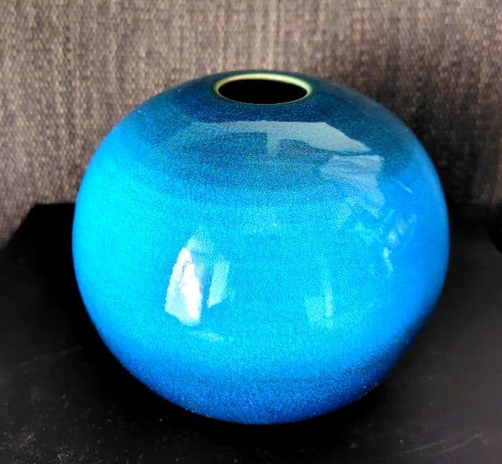 碧青釉　壺　木村芳郎