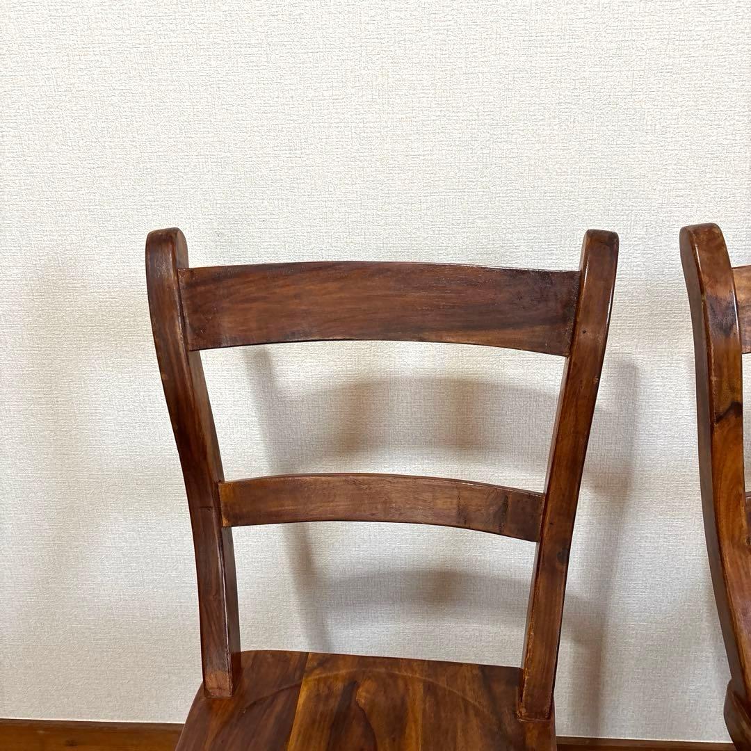 【良品】B-COMPANY ダイニングテーブル チェア ２脚 シーシャムウッド