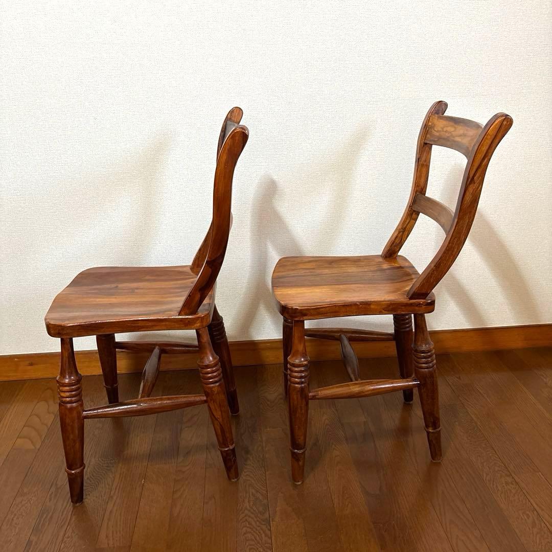 【良品】B-COMPANY ダイニングテーブル チェア ２脚 シーシャムウッド