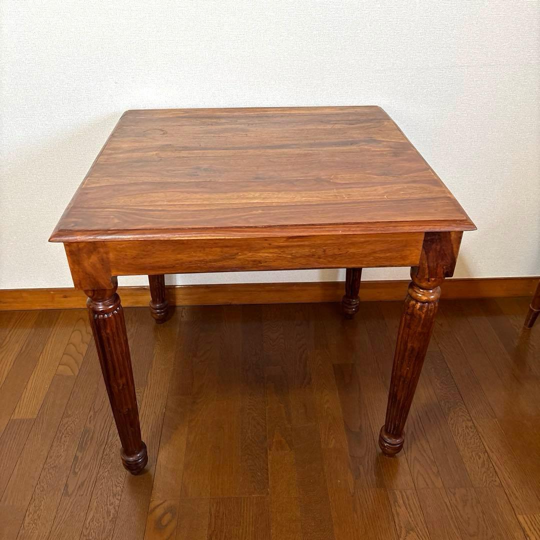 【良品】B-COMPANY ダイニングテーブル チェア ２脚 シーシャムウッド