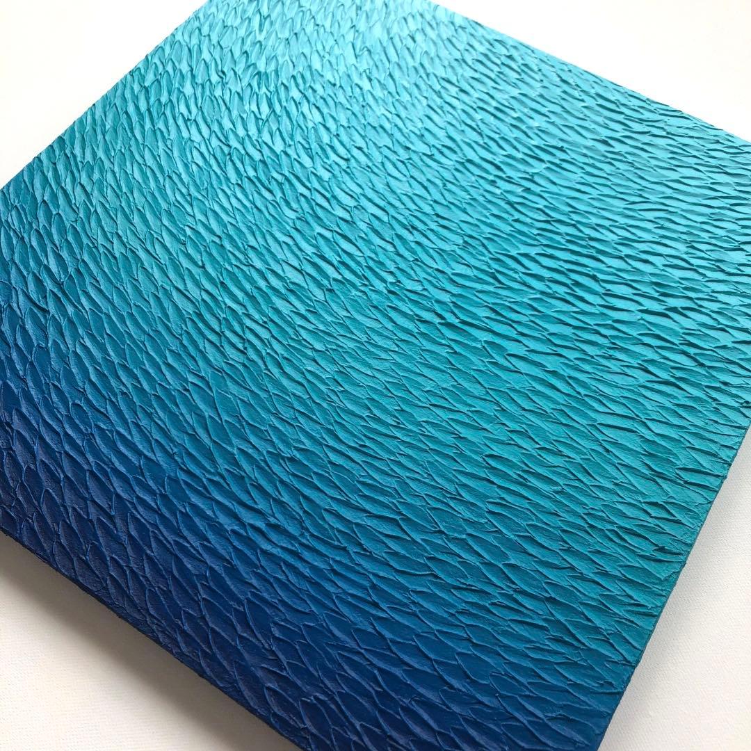 テクスチャーアート・海＊スクエアキャンバスアクリル画抽象画オーシャン青絵画原画