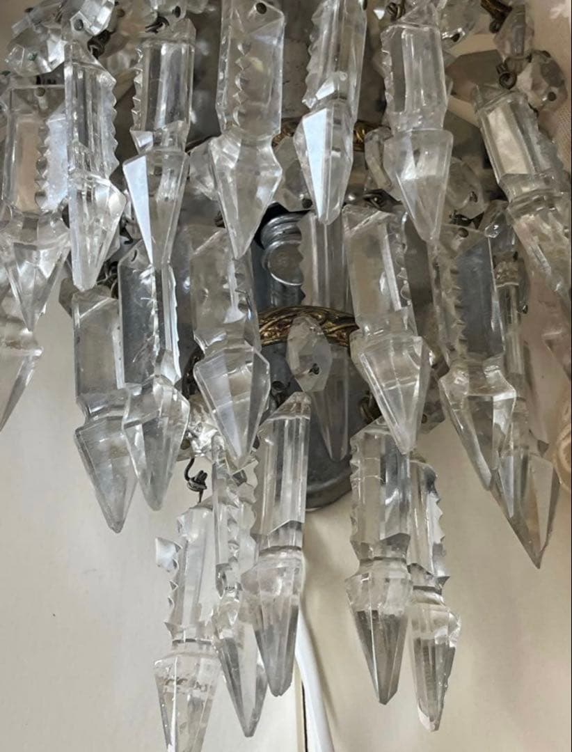 アンティークフランスガラスドロップシャンデリア ランプ照明壁掛けオルモル装飾