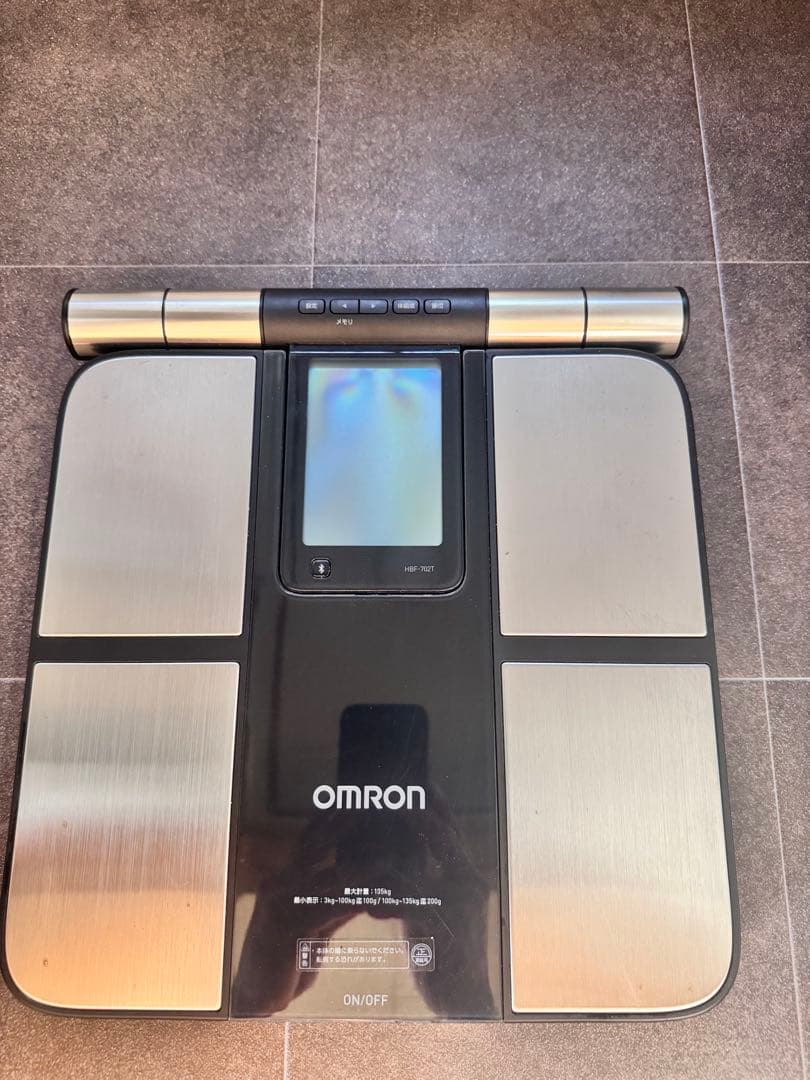 OMRON 体重計 ステンレスパネル