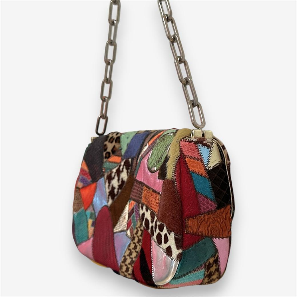 『TANGO』タイハイブランド レザーパッチワーク チェーンバッグ