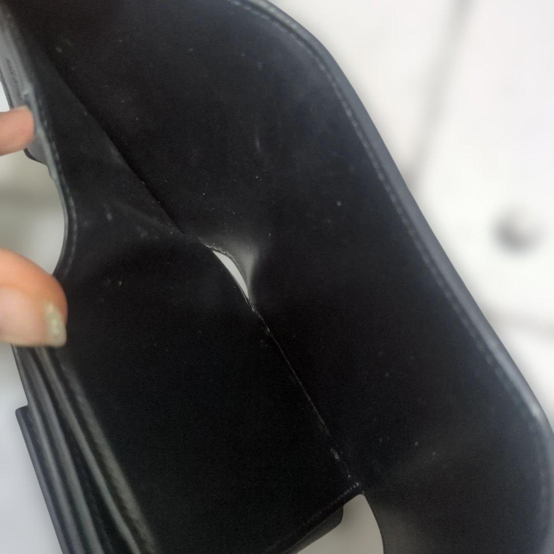 CELINE ブラックレザー 三つ折り財布 トリオンフ