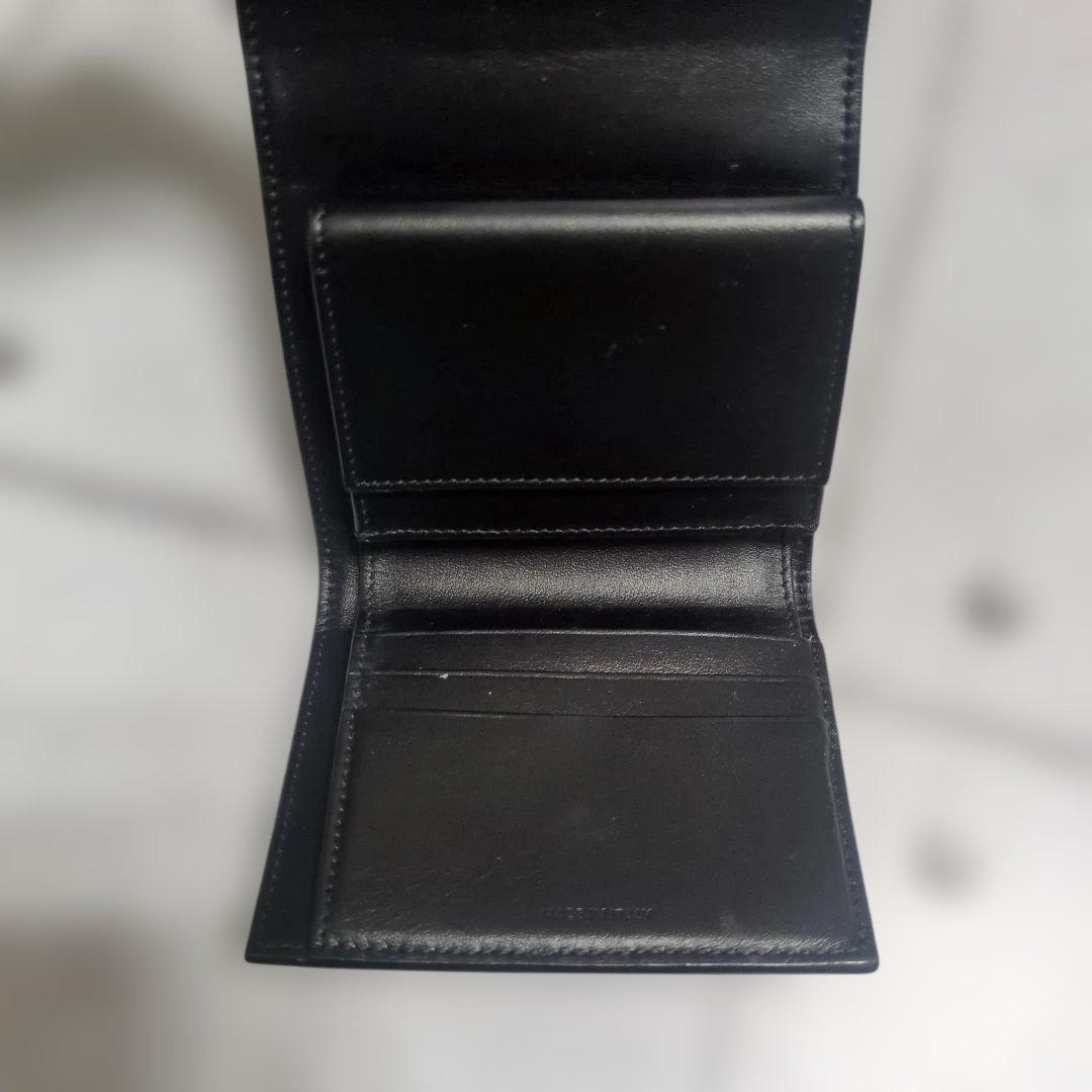 CELINE ブラックレザー 三つ折り財布 トリオンフ
