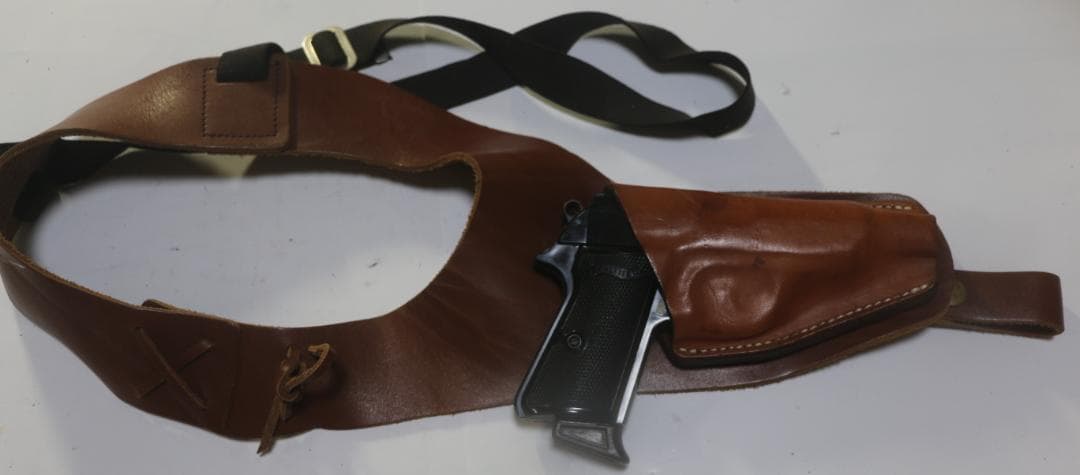 超貴重MGC ワルサーPPK用バーンズ・マーチンショルダーホルスター茶革　未使用