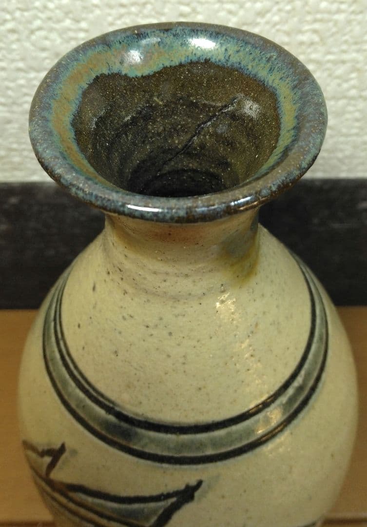 人間国宝 金城次郎 壷屋焼徳利 栞 共箱 美品 手づくり壺屋焼シール 魚紋徳利