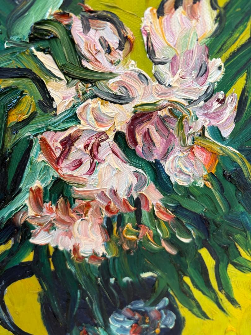 花瓶の花 油彩額縁 約50cm x 60cm