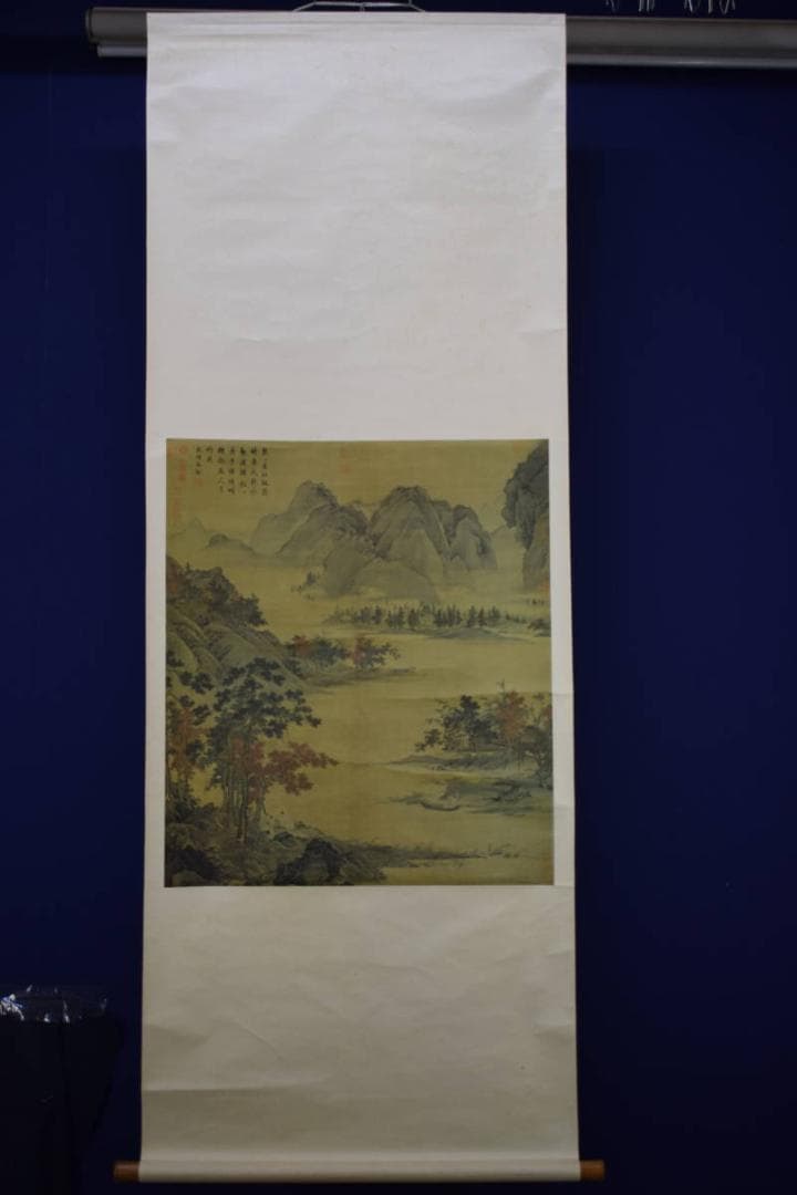 複製/不詳/山水人物図/工芸/布袋屋掛軸HE-796