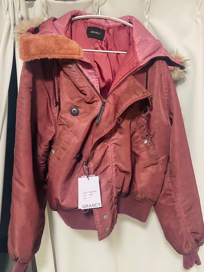 【GRANCY】 ファーポケットデザインフェードN2Bジャケット ピンク　Ｓ
