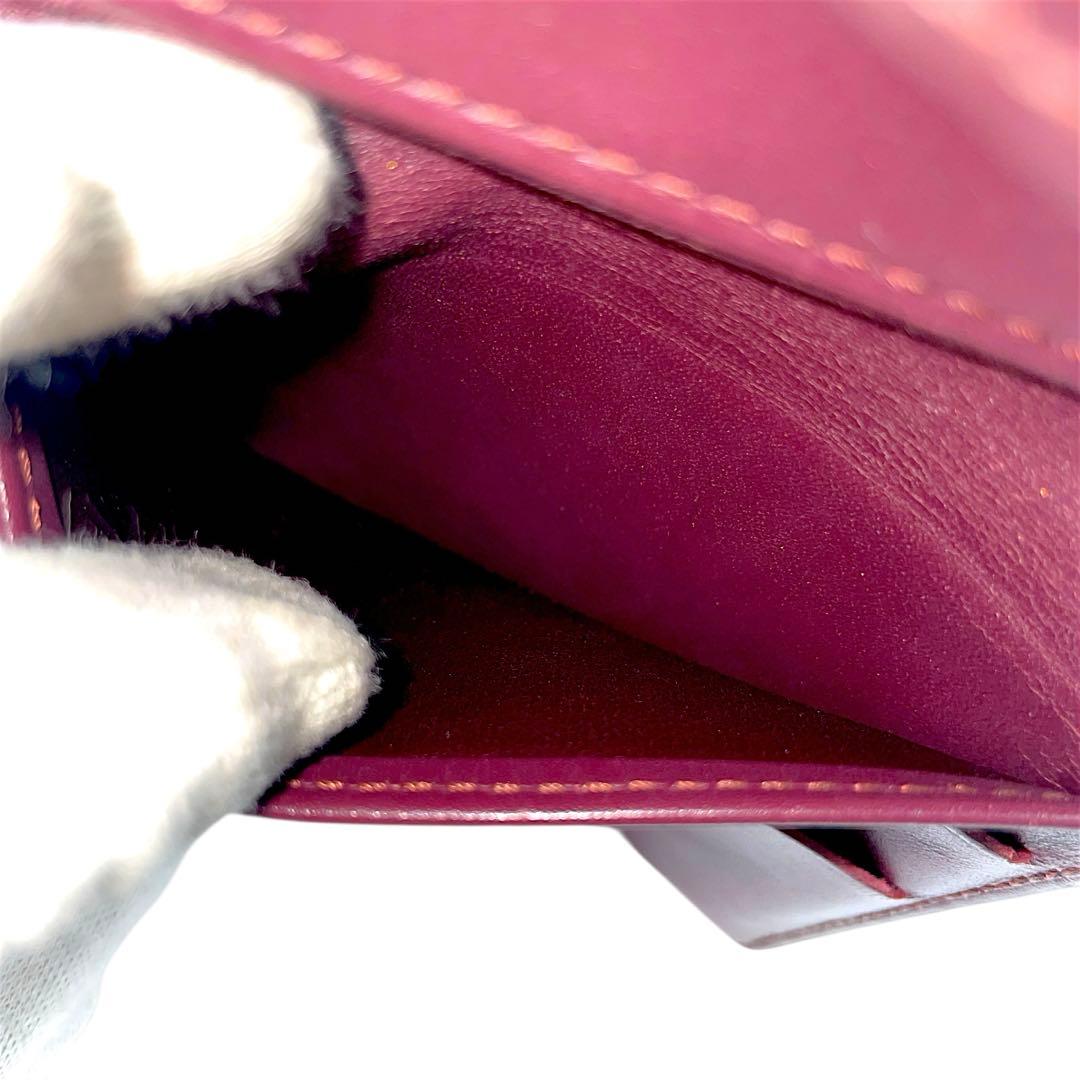 【美品】ルイヴィトン モノグラムマット ワインレッド 三つ折り財布　M65116