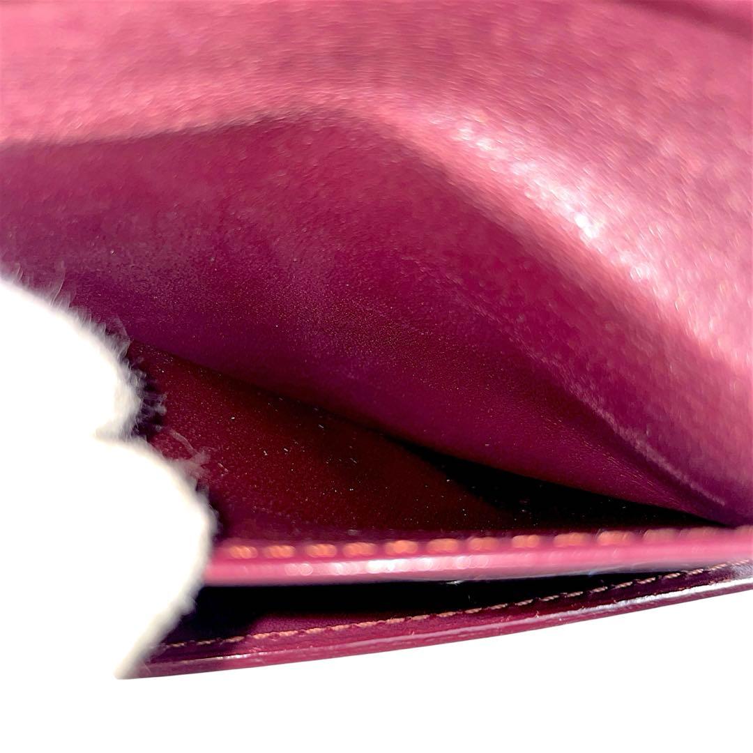 【美品】ルイヴィトン モノグラムマット ワインレッド 三つ折り財布　M65116