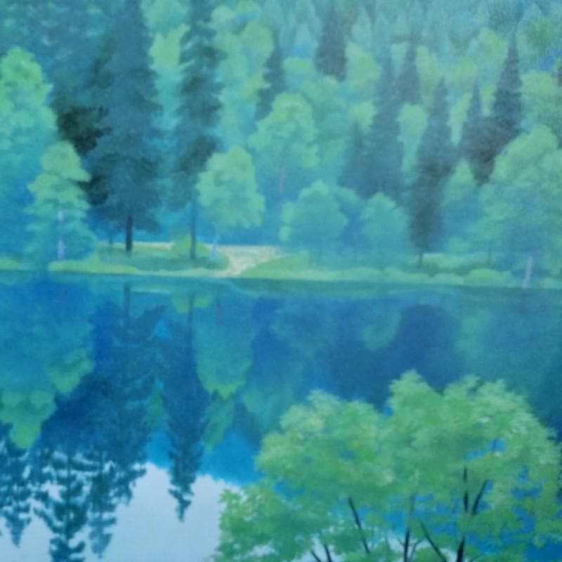 ☆東山魁夷☆「山湖澄む」300限定　東山すみ承認・認定書　文化勲章　複製画