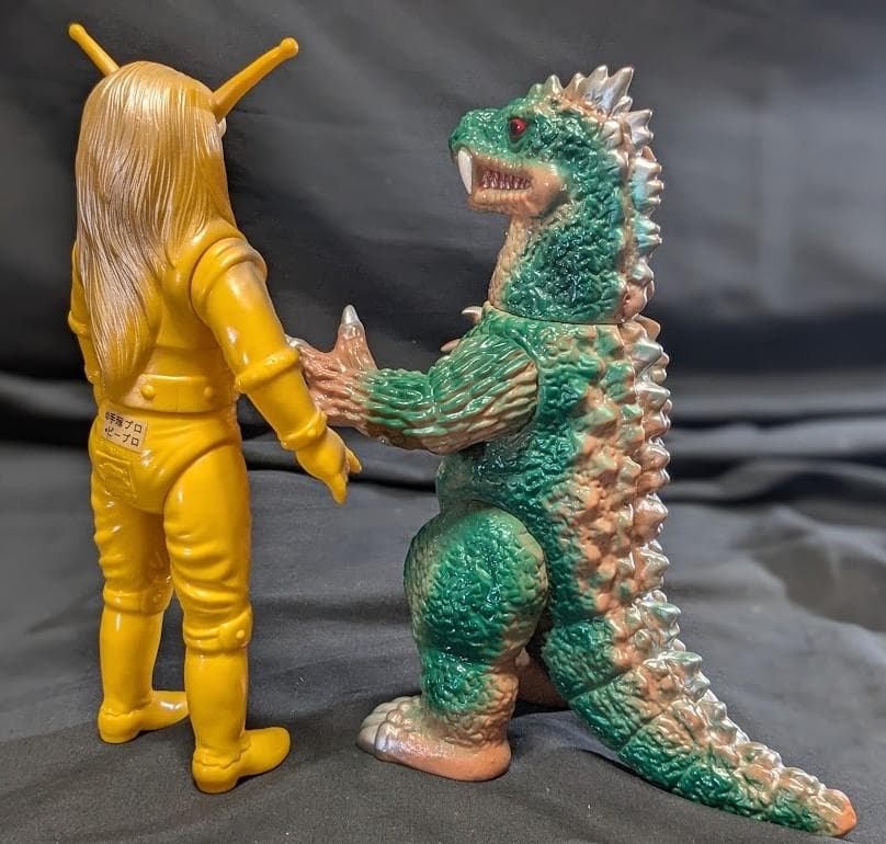 マグマ大使＆灼熱怪獣アロン・大恐竜（ブルマァク復刻）ソフビフィギュア２体セット