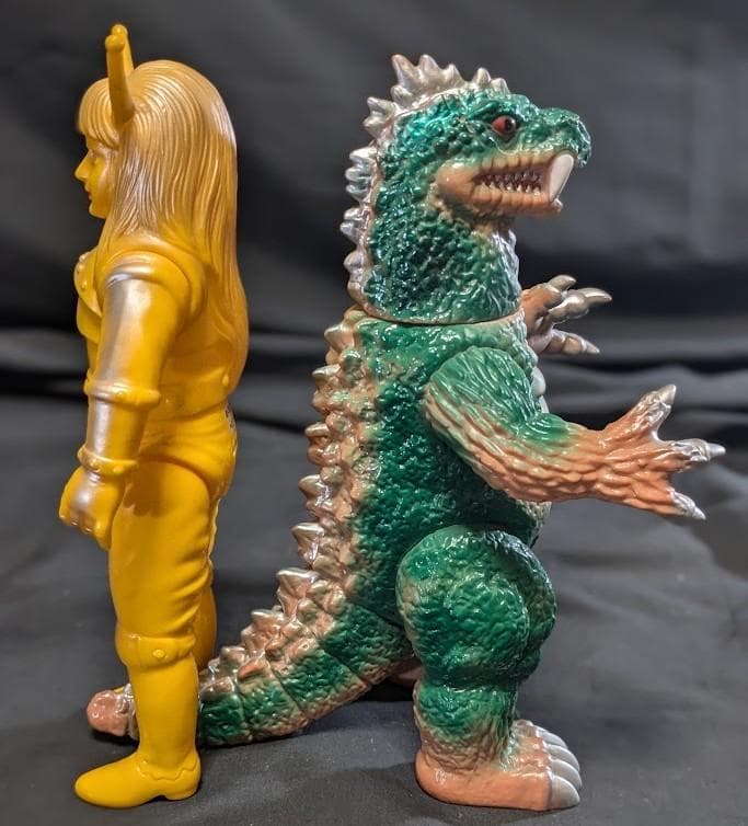 マグマ大使＆灼熱怪獣アロン・大恐竜（ブルマァク復刻）ソフビフィギュア２体セット