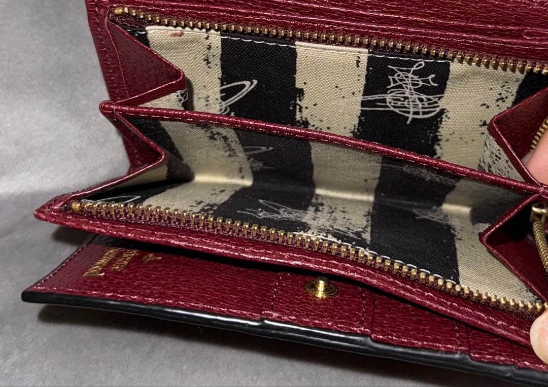 Vivienne Westwood ボルドー レザー 三つ折り財布 ウォレット
