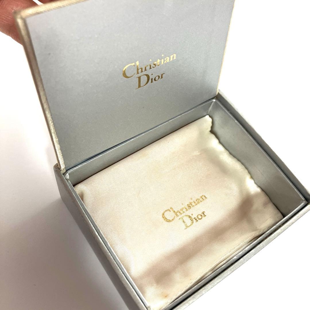 【美品】クリスチャンディオール パール ラインストーン ブローチ