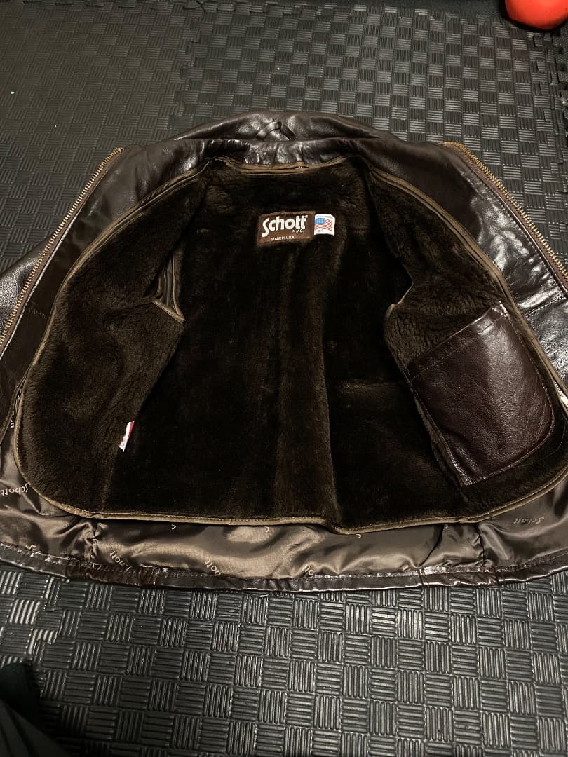 IcemanHショットトラッカージャケット 642VS 赤茶 本革 34