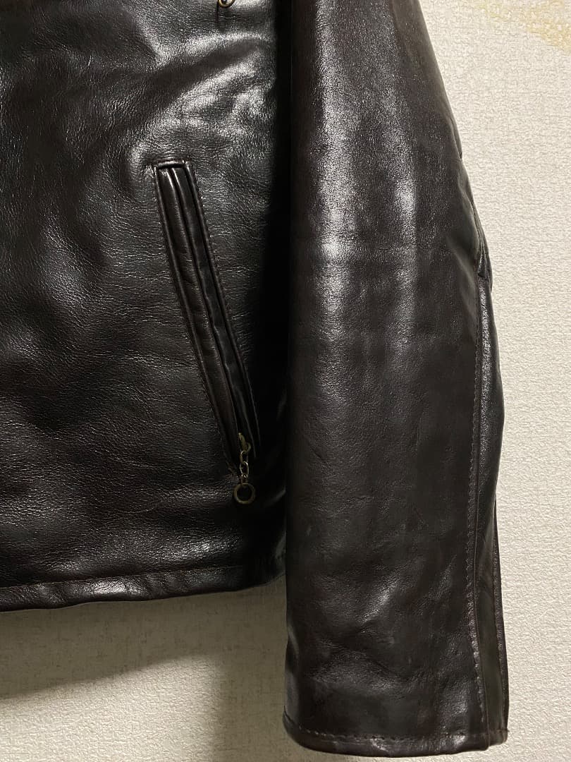 IcemanHショットトラッカージャケット 642VS 赤茶 本革 34