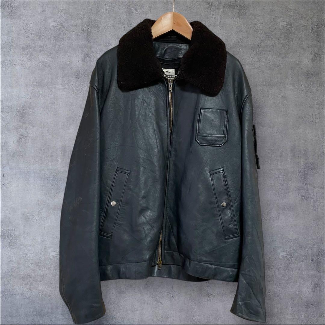 フランス空軍 pilot Leather Jacket ECLAIR zip